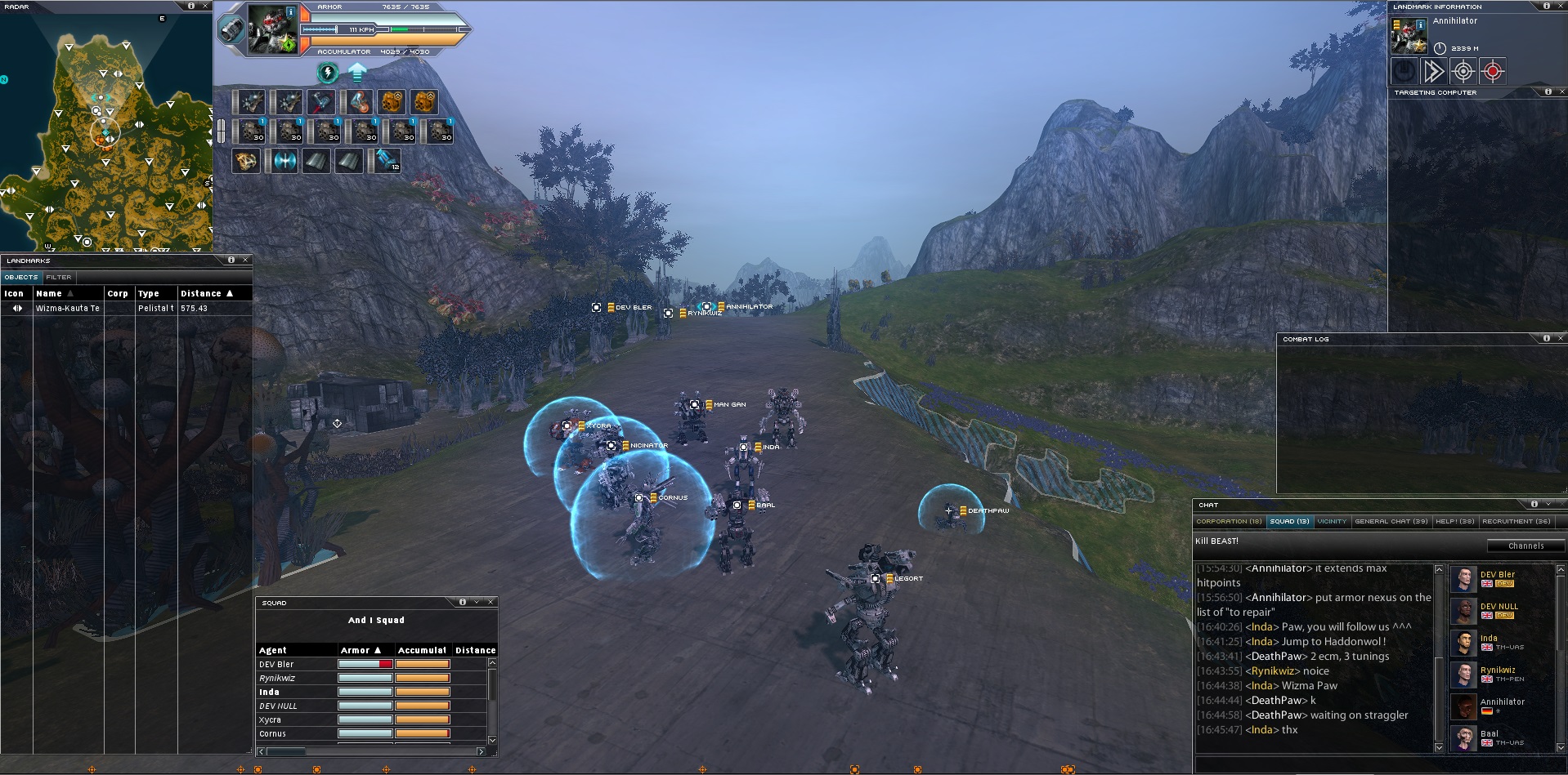 Screen from our PVP event testing weekend